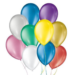 Balão de Festa Cintilante - Sortido - 50 Unidades - Balões São Roque - Rizzo