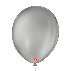 Balão de Festa Látex Liso - Cinza - Balões São Roque