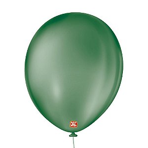Balão de Festa Látex Liso - Verde Musgo - 50 Unidades - Balões São Roque