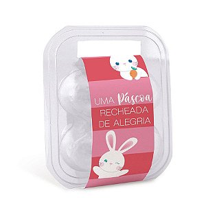 Kit Maleta para 4 Ovos de Páscoa (até 50g) - Os Coelhinhos - Rosa - Cromus
