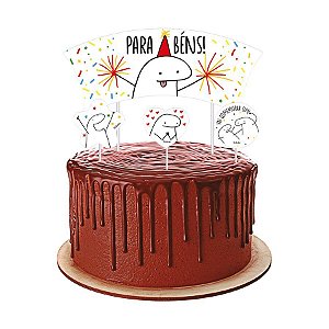 Topper Para Bolo Flork Meme - 4 Unidades - Festcolor -  Rizzo Confeitaria