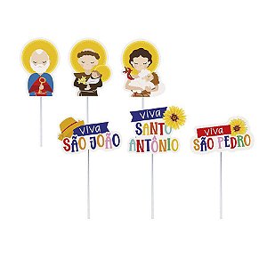 Pick Decorativo para Doce - Sortido - 12 Unidade - São João Cromus - Rizzo