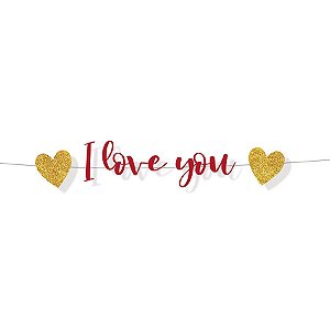 Faixa Decorativa I Love You- 1 Unidade - Cromus - Rizzo Confeitaria