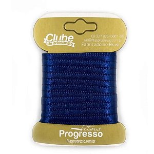 Fita em Cetim - Cor 215 Azul Marinho - 10 m x 4 mm - 1 unidade - Fitas Progresso - Rizzo Confeitaria