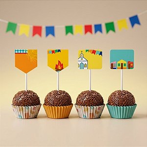 Pick Decorativo para Doces - Sortido São João - 14 Unidades - Cromus Festas - Rizzo