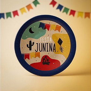 Prato Petisqueira Laminado Junina Kraft - 18cm - 8 Unidades - Cromus Festas - Rizzo