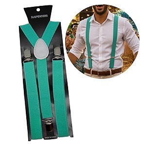 Adereço de Carnaval - Suspensório - Verde Água - Mod:6975 - 01 unidade - Rizzo