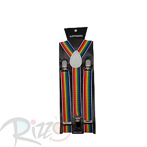 Adereço de Carnaval - Suspensório - Arco-Íris - Mod:428 - 01 unidade - Rizzo