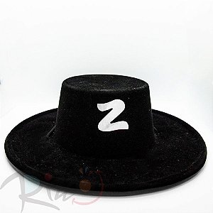 Adereço de Carnaval Chapéu Zorro - Preto - Mod:6539 - 01 unidade - Rizzo