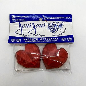 Confeitos de Açúcar Coração Lapidado - 2 Unidades - Jeni Joni - Rizzo