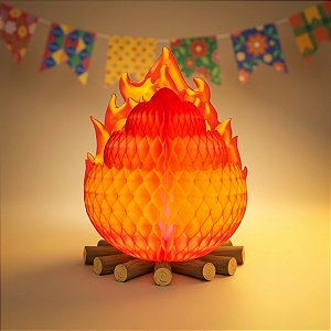 Enfeite Decorativo de Papel Seda - Fogueira São João G - 1 Unidade - Girotoy - Rizzo