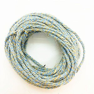 Cordão de Juta Multicolor Azul Claro 10 metros - EcoArt - Rizzo