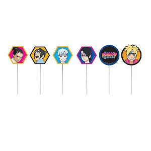 Pick Decorativo para Doces - Festa Boruto Sortido - 12 Unidades - Cromus - Rizzo