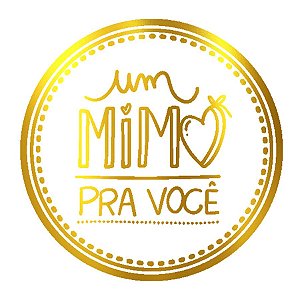 Adesivo "Um Mimo Pra Você" - Ref.2106 - Hot Stamping - Dourado - 50 unidades - Stickr - Rizzo