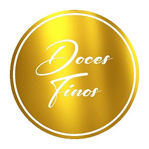 Adesivo "Doces Finos" - Ref.2110 - Hot Stamping - Dourado - 50 unidades - Stickr - Rizzo