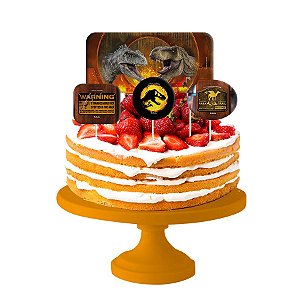 Topper Para Bolo - Festa Jurassic World 3    - 4 unidades - Festcolor - Rizzo Confeitaria