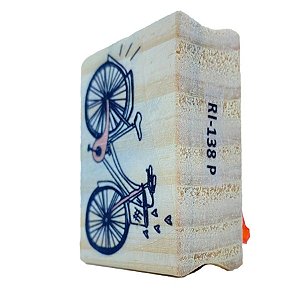 Carimbo de Madeira Artesanal - Bicicleta - Cod.RI-138 - Rizzo - 1 unidade - Rizzo