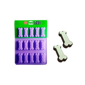 Forma de Silicone para Biscoitos Ossinhos - 15 cavidades - 1 unidade - Prime Chef - Rizzo Confeitaria