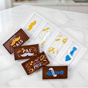 Blister Decorado com Transfer Para Chocolate - Tablete - Dia dos Pais - BL0113 - 1 unidade - Stalden - Rizzo
