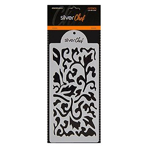 Stencil Plastico - Arabesco - 264 - FT264 - 1 unidade - Silver Plastic - Rizzo