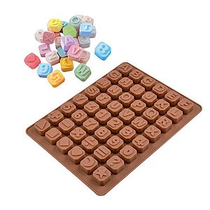 Molde De Silicone Chocolate - ABC / Matemática - FT145 - 1 unidade - Silver Plastic - Rizzo Confeitaria