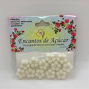 Confeito de Açúcar Flor Branca - 12 Unidades - Encantos de Açúcar - Rizzo