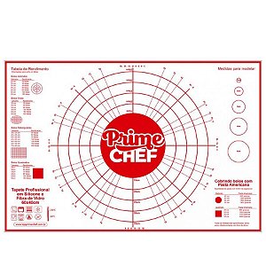 Tapete de Silicone e Fibra de Vidro 60x40cm - 1 Unidade - Prime Chef - RIzzo Confeitaria