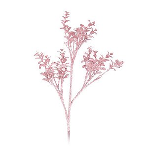 Galhos Grandes - Folhas Glitter - Rose - 1 unidade - Cromus - Rizzo Confeitaria