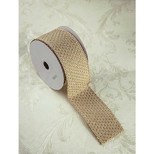 Fita Decorativa - Dourada - 6.3cm x 9.14m - Cod.FT297-CH - 1 unidade - Rizzo Confeitaria