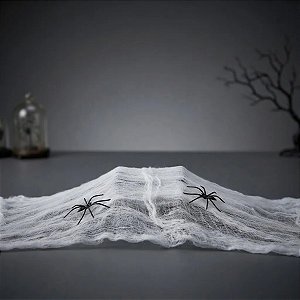 Decoração de Halloween Teia de Aranha - Branca - 01 unidade - Rizzo