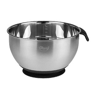 Bowl Massas - Pesadas - Aço inox - 5L - 28,7x25x15,3 Cm - 1 unidade - Cromus Linha Profissional Allonsy - Rizzo