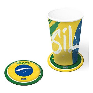 Porta Copos de SofÃ¡ Brasil Copa 2022 - 8 unidades - Festcolor - Rizzo Confeitaria