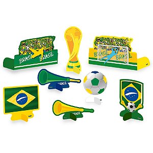 Decoração de Mesa Brasil Copa do Mundo - 8 unidades - Festcolor