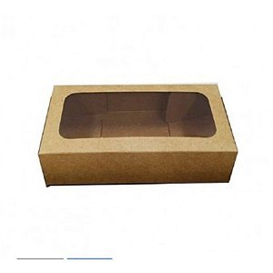 Caixa para Chocolate Kraft - 10 Gomos - 16,5 x 8,5 cm - 10 Unidades - Crystal - Rizzo Confeitaria