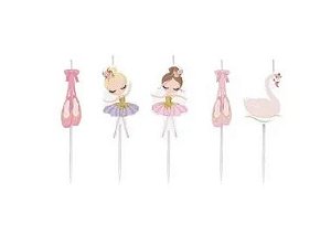 Vela 2D Kit c/ 5 unidades Festa Bailarina - Cromus - Rizzo