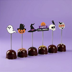 Pick Decorativo para Doce - Halloween - Scary Night  - 12 unidades - Cromus - Rizzo