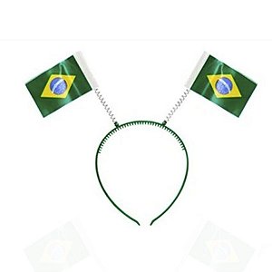Tiara Verde - Tema Brasil - Bandeira G Deitada - 1 unidade - Rizzo
