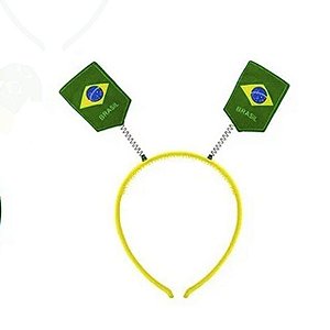 Tiara Amarela -Tema Brasil - Bandeira Brasil Em Pé - 1 unidade - Rizzo
