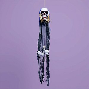 Enfeite de Halloween - Caveiras com Pano Roxo - 1 unidade - Rizzo