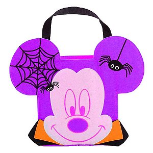 Sacola de Halloween c/ Alça - Mickey Roxo - 1 unidade - Cromus - Rizzo Confeitaria