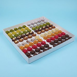 Caixa N5 - Base Brigadeiro - Branco  - 39x39x4cm - 5 unidades - Assk - Rizzo