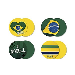 Porta Copos - Brasil Copa 2022 - 8 unidades - Cromus