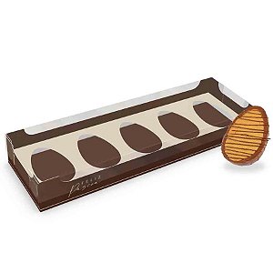 Caixa Ovo de Colher 50 g - Degustação - Bege - Cód 3555 - 10 unidades - Ideia Embalagens - Rizzo