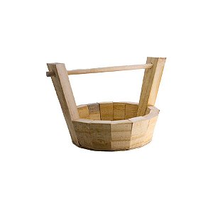Cesta Poço de Madeira Crua -18x18x14,5 cm - 1 unidade - Rizzo