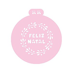 Stencil Redondo de Natal - Frase "Feliz Natal" - Ref. 4039 - 1 unidade - RR Cortadores - Rizzo