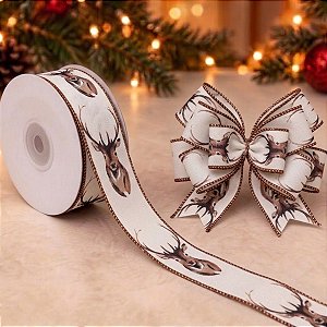 Fita Decorativa Aramada - " Rena Natalina " - Crumos Natal - 1 unidade - Rizzo