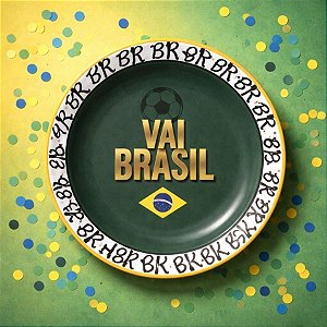 Prato Petisqueira - Brasil Copa do Mundo - 18cm - 8 unidades - Cromus