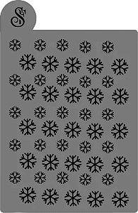 Stencil para Bolo (Mod.24) Neve de Natal - 16,5 cm x 25 cm - 1 unidade - Sonho Fino - Rizzo Confeitaria