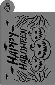 Stencil para Bolo (Mod.38) Happy Halloween - 16,5 cm x 25 cm - 1 unidade - Sonho Fino - Rizzo Confeitaria