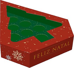 Caixa Árvore de Natal - 12 Doces - c Visor - Ref. C3281 - 10 unidades - Ideia Embalagens - Rizzo